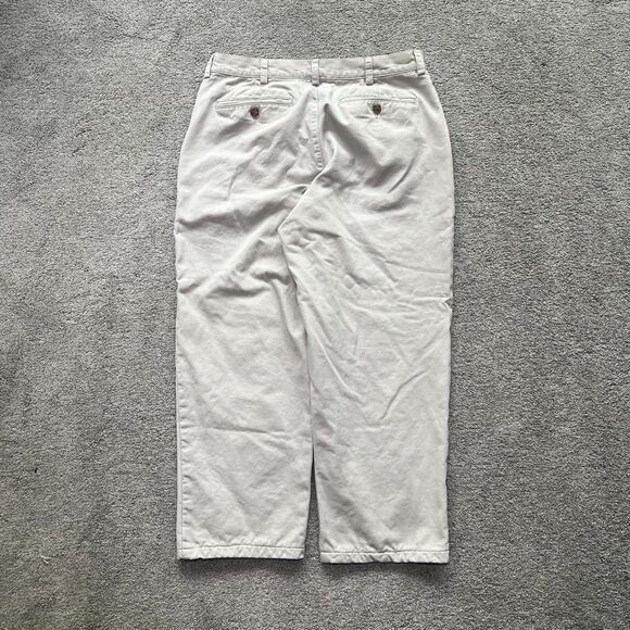 LL BEAN Pants Flannel Lined 34x29 Chinos Natural Fit - Picture 2 of 6